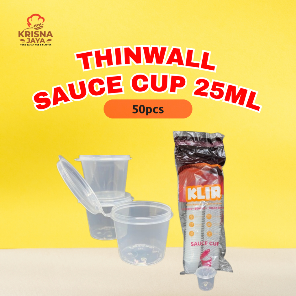KLIR Thinwall sauce cup 25ml / wadah saus + tutup