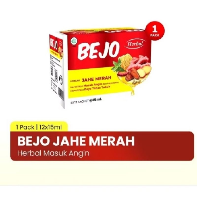 

Bejo Herbal Dengan Jahe Merah 1 pack isi 12 sachet @15ml