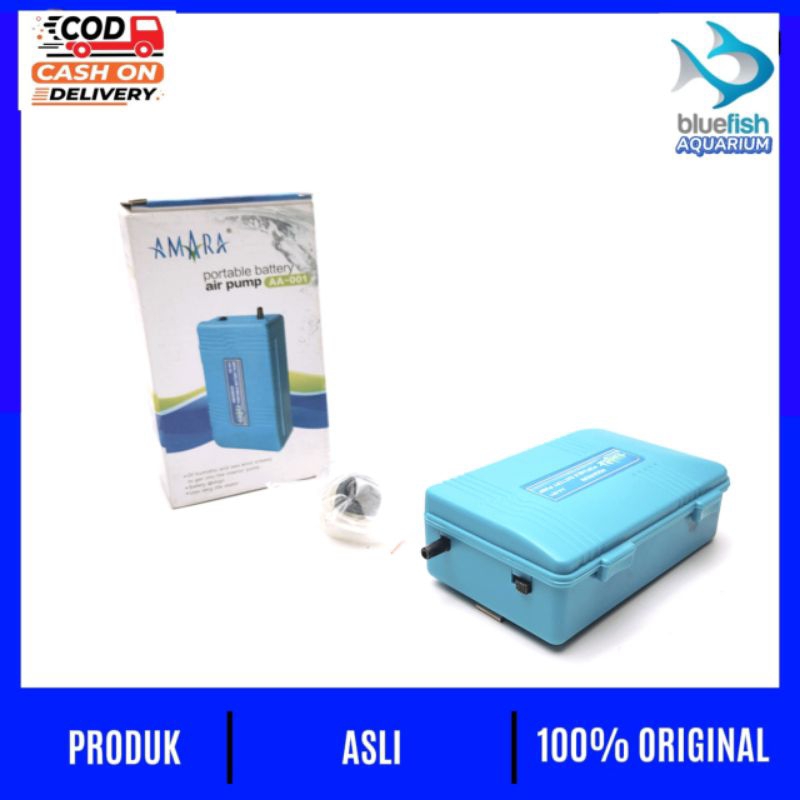 Aerator Pompa Gelembung Udara Ikan dengan Tenaga Baterai Tanpa Listrik PLN Amara AA-001 YANG YY 001 