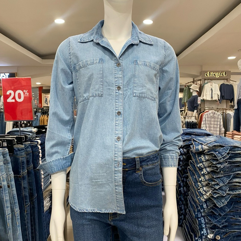 DUST - NEW Kemeja Jeans Denim Wanita (S-XXL)