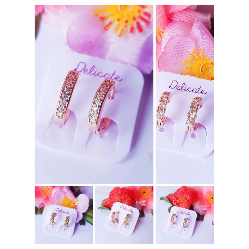 ANTING PERHIASAN WANITA LAPIS EMAS/ANTING KLIP TITANIUM