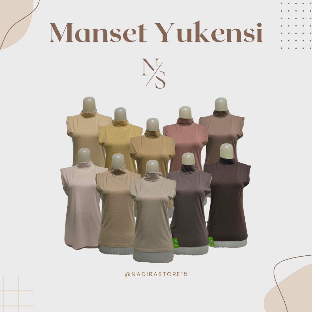 BIG SIZE Manset Baju Tanpa Lengan Yukensi Lekbong Leher Turtleneck Polos Bahan Spandex Rayon Premium