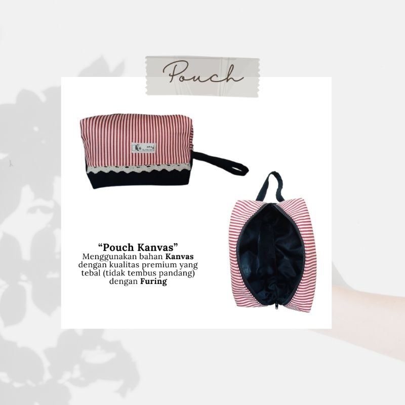 Pouch kanvas kosmetik make up & souvenir