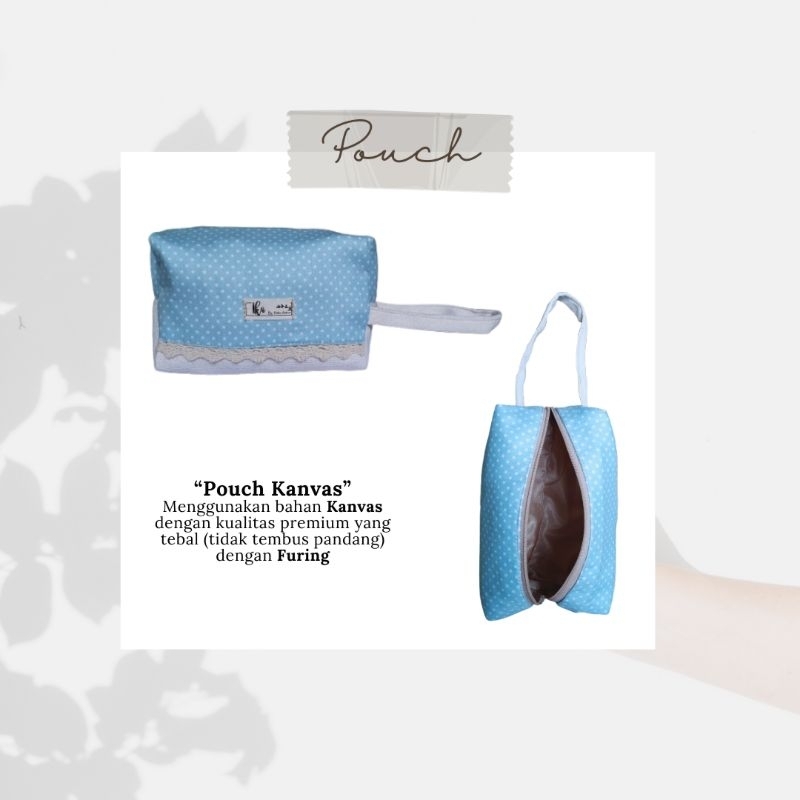 Pouch kanvas kosmetik make up & souvenir
