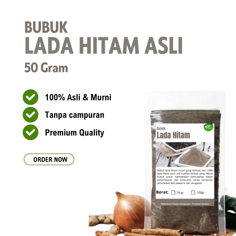 

Lada hitam bubuk Murni 50gram tanpa campuran Lada Hitam Merica Bubuk/ Black Pepper Powder Bahan Penyedap Bumbu Masakan Dapur Ladaku Spices - Lada Hitam Bubuk Ground Black Pepper Kualitas Premium Rempah JSR Sruput Herbal [COD]