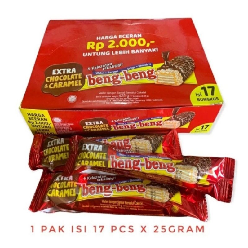 

Beng Beng Cokelat Wafer 1 Box isi 17 pcs @25gr Bandung