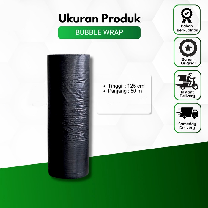 

Bubble Wrap Roll Besar TEBAL TANPA CORE Hitam Black 125cm x 50m || Bubble Wrap Roll Besar Packing