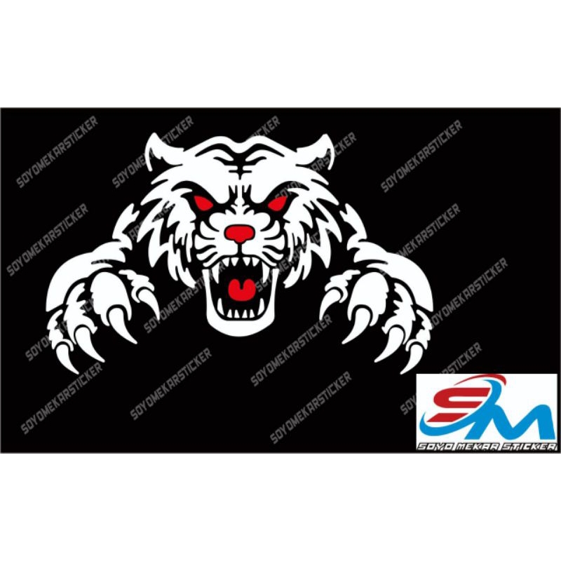 PROMO STIKER MOBIL STIKER CUTTING KEPALA MACAN STIKER KAP MOBIL DEPAN