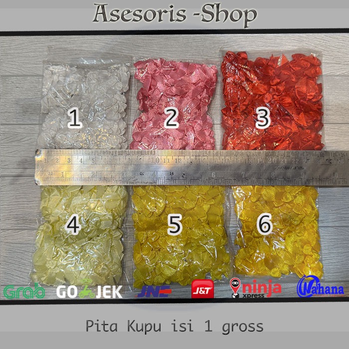 Pita Bunga | Pita Kecil | Pita Kupu | Pita Kupu Warna Warni | Pita Souvenir isi 144 pcs