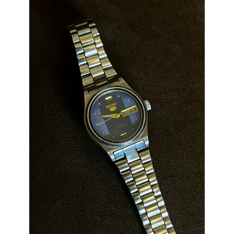 Arloji Jam tangan Seiko Blue dial Two tune 21 jewels Preloved