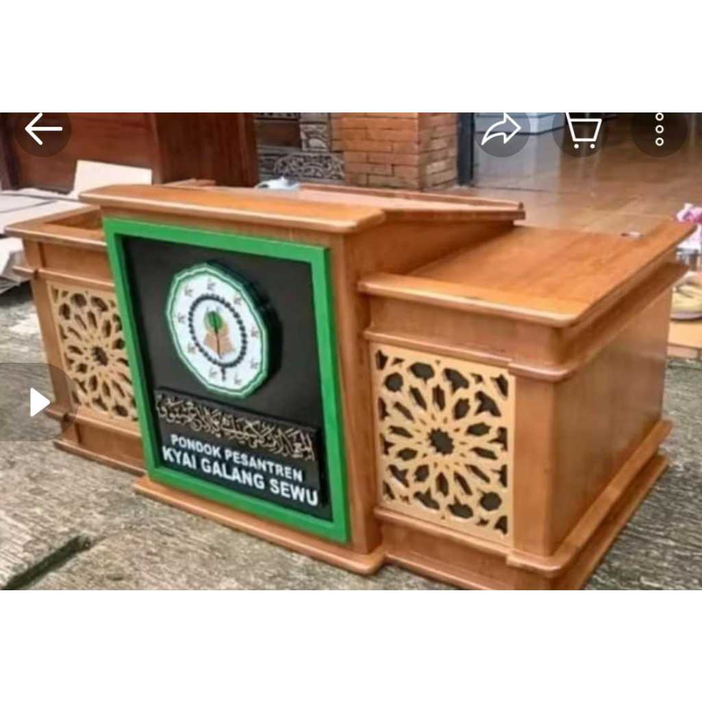 Mimbar Majelis Minimalis Kayu Jati Jepara - Meja Majelis Taklim Duduk