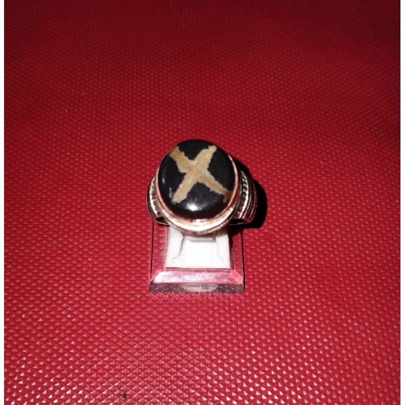 Badar besi semeru lumajang asli motif X batu cincin badar besi semeru pamor singkat pamor srigunting