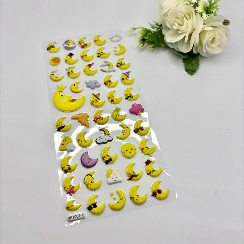 

Sticker 3D Timbul Puffy Moon Bulan Lucu | Sticker Deco Journaling Planner