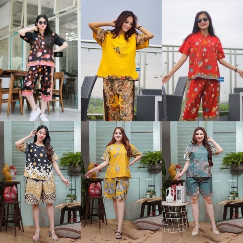 SETELAN CELANA PENDEK WANITA  / SETELAN BATIK UNGGUL JAYA GRADE A / BAJU TIDUR KATUN
