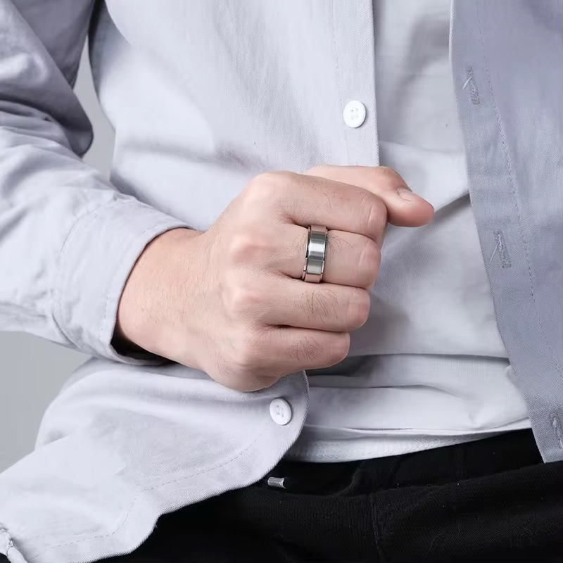 Terbaru Cincin Titanium Hitam Polos Kualitas Super Anti Luntur Anti Karat / Cincin Pria Wanita Anak