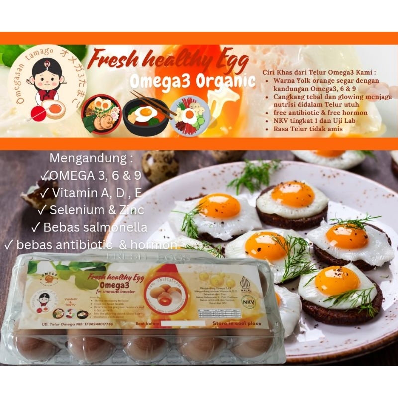 

telur organic omega3 per pack isi 10