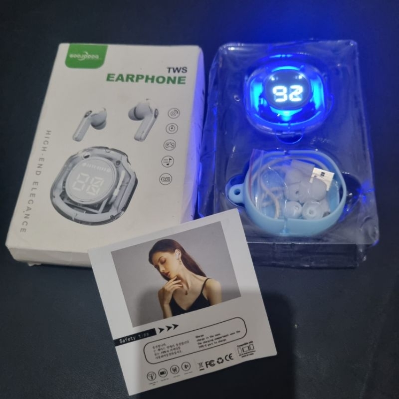 TWS Earphone Bluetooth Goojodoq J187 with RGB Light
