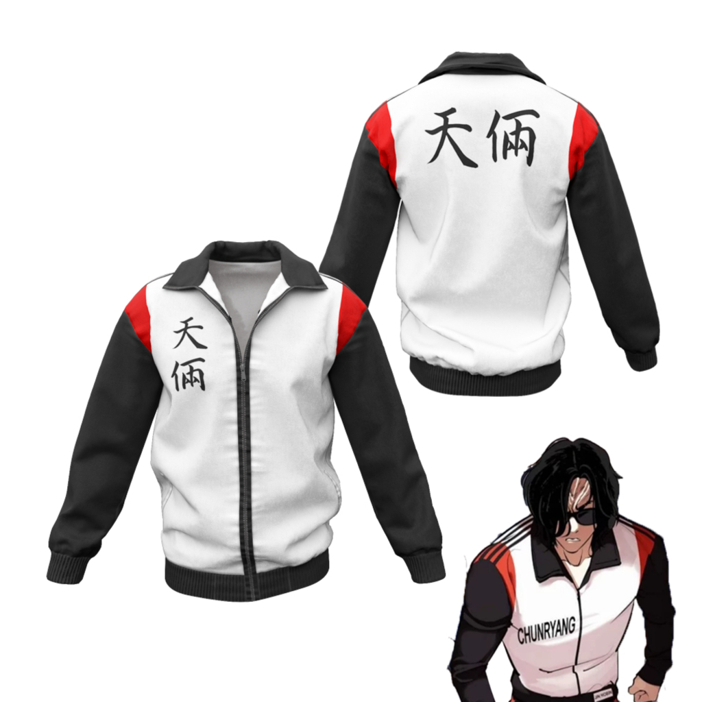 Jaket Tracktop Anime Jin Hobin Lookism Cunryang Bahan Lotto Premium Tebal / Jaket Cosplay Anime Jepa