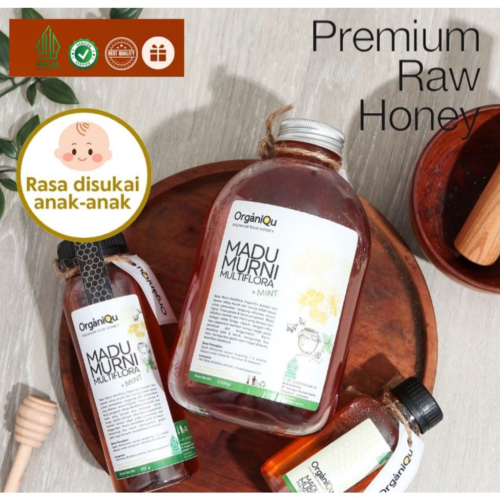

Organiqu Madu Murni Multiflora MINT MADU KEMASAN 170 gr Raw Honey Premium