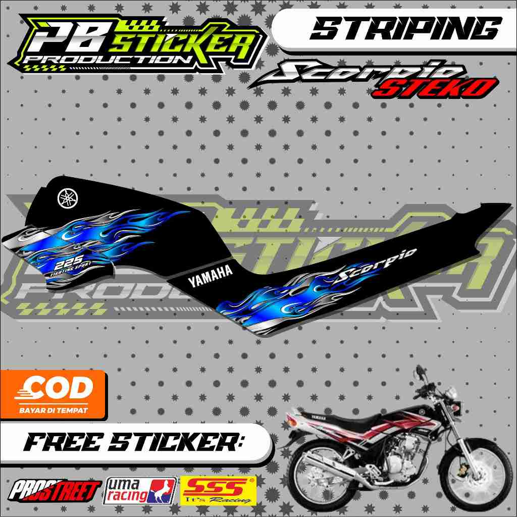 STRIPING YAMAHA SCORPIO STEKO / STRIPING VARIASI SCORPIO STEKO SIMPEL