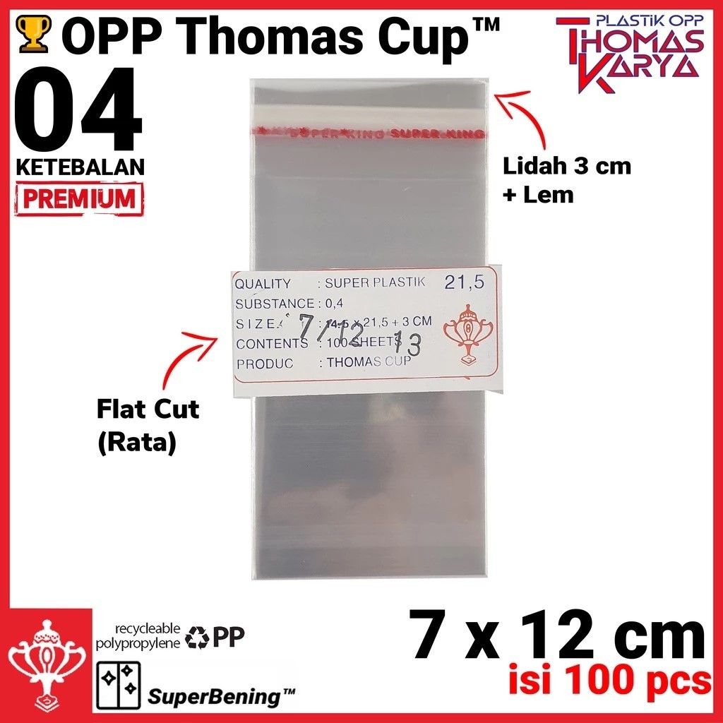 7x12 CM Plastik OPP TEBAL | Plastik OPP Seal | Plastik Kaca | Plastik OPP Lem | Kantong Bening | Kem