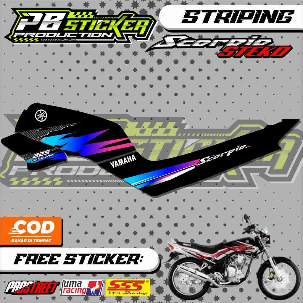 STRIPING YAMAHA SCORPIO STEKO / STRIPING VARIASI SCORPIO STEKO MOTIF SS