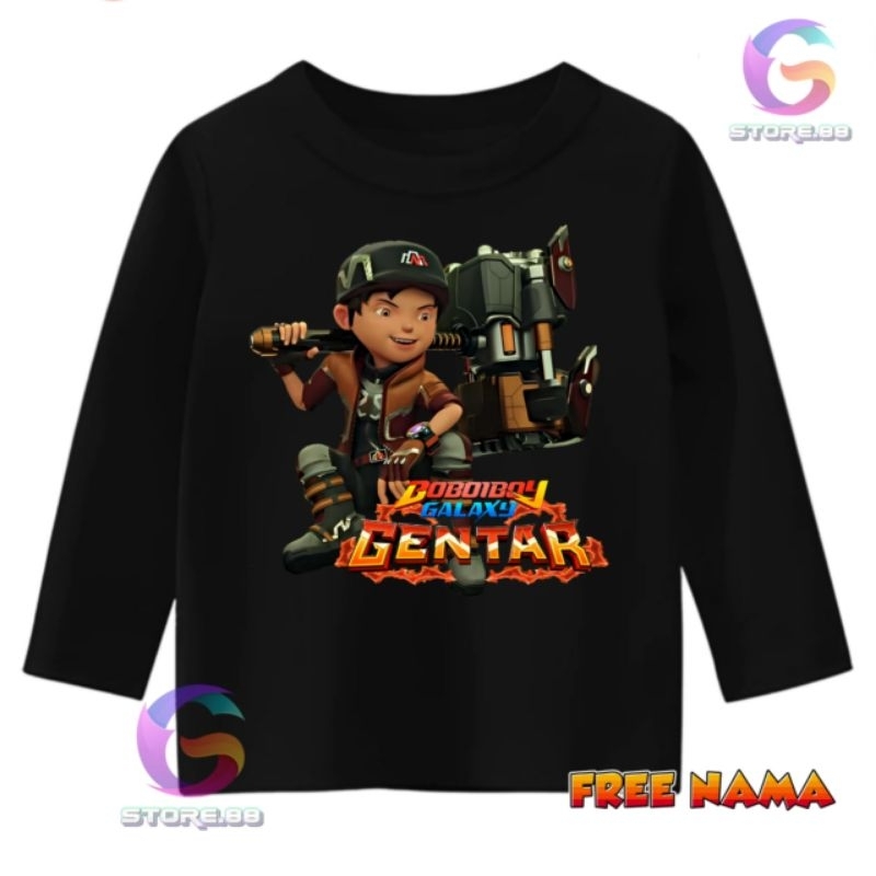 BAJU BOBOIBOY GENTAR KAOS ANAK LENGAN PANJANG