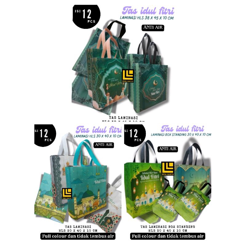 

( 12 Pcs) Tas LEBARAN IDUL FITRI LAMINASI ,tas hampers lebaran