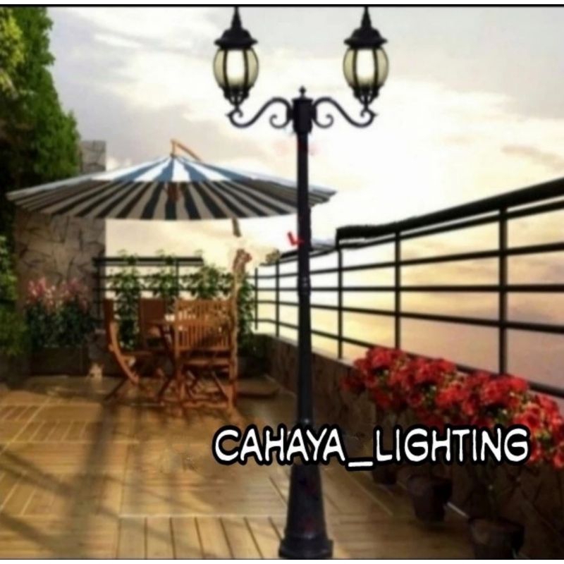lampu taman tiang tinggi 3 meter cabang 2