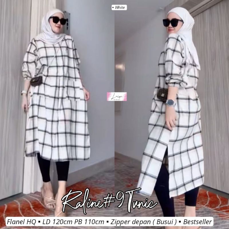 ARIN RALINE LONG TUNIK #9  ORI BY CENTURY LAIQA • CALISA SEILY TUNIK FLANEL #6 BY ATHAYA HIJAB // BA