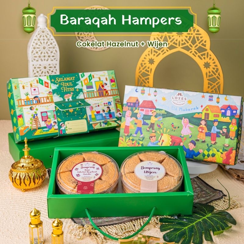 

Baraqah Hampers Lebaran Idul Fitri Ramadhan Loves Semprong WIjen + Nutella Kue Kering Toples