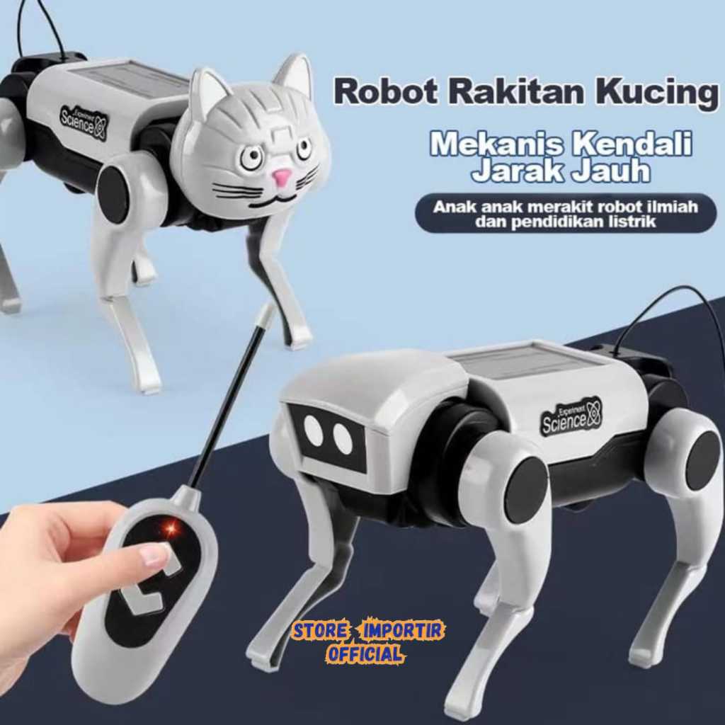 Mainan Robot Kucing Rakitan Mekanis Peliharaan Pintar HX162 | Baru Model Remote Control Robot Dog Me