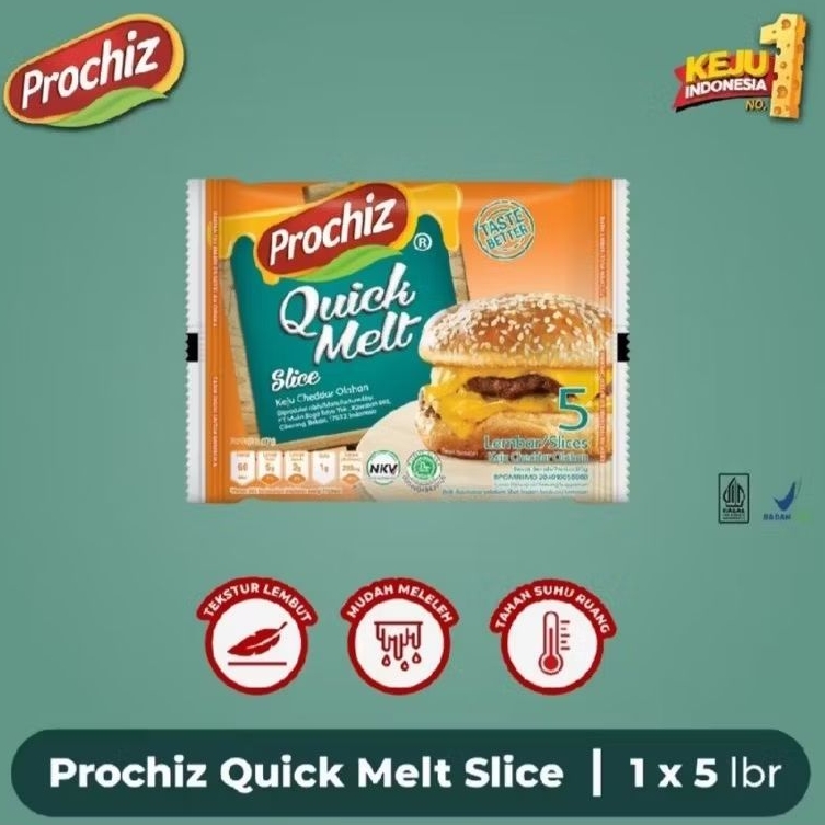 

Keju Prochiz Quickmelt (Slice 5 )Keju Leleh (isi 5) 85gr