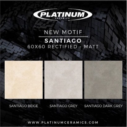 KERAMIK PLATINUM SANTIAGO BEIGE GREY DARK 60x60 LANTAI MATT REC