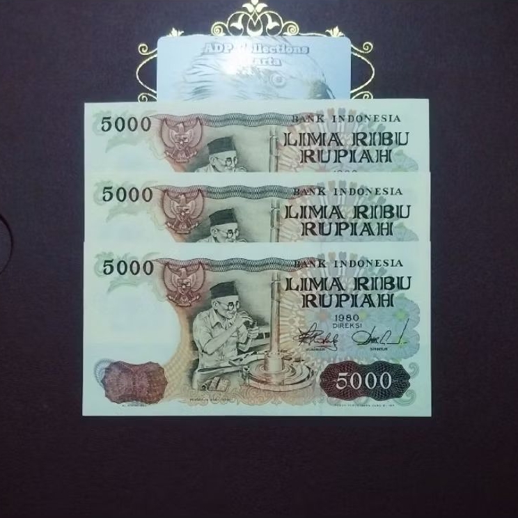 Uang kuno 5000 rupiah asah intan 1980