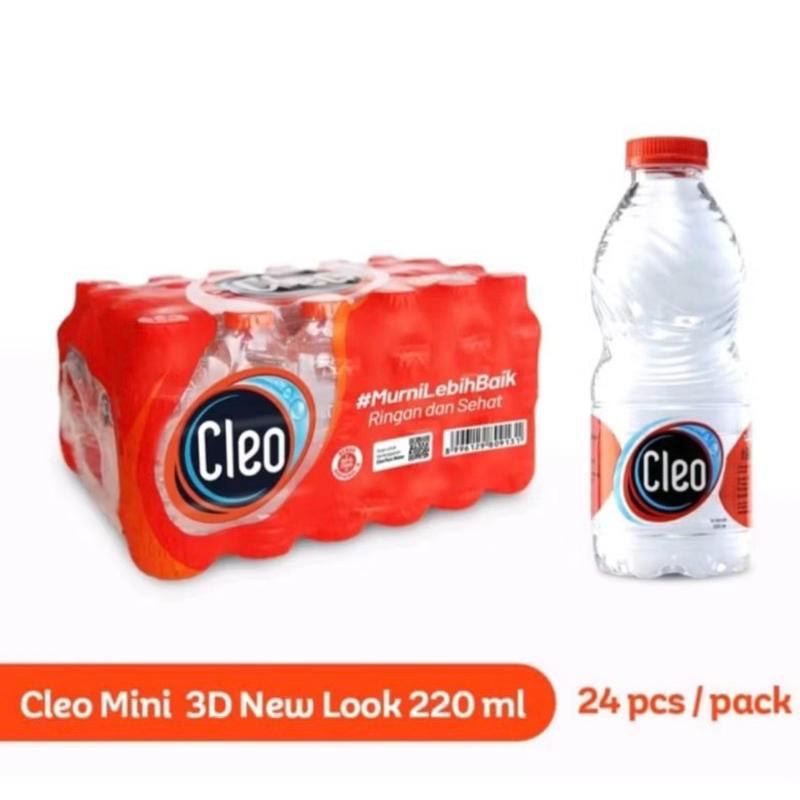 

cleo botol mini isi 220ml x 24