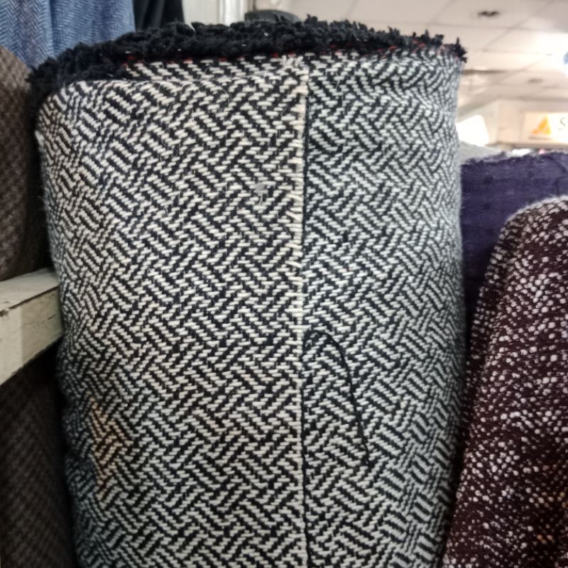 bahan kain tweed tebal_wol akrilik harga per( meter)