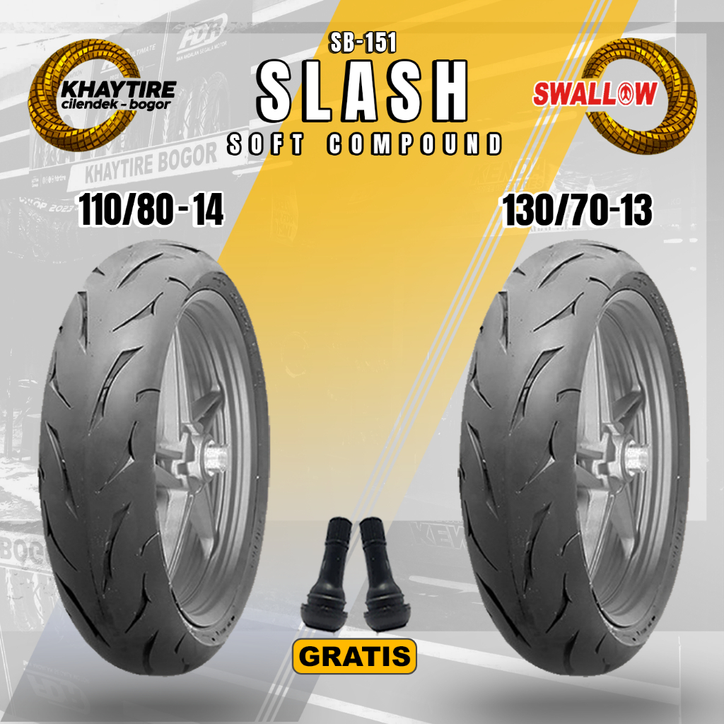 Sepasang Ban Motor Adv-Pcx 160 SWALLOW SLASH 110/80-14 & 130/70-13 Tubeless