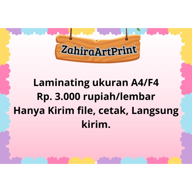 

jasa laminating ukuran A4/F4 murah/laminating foto/laminating murah