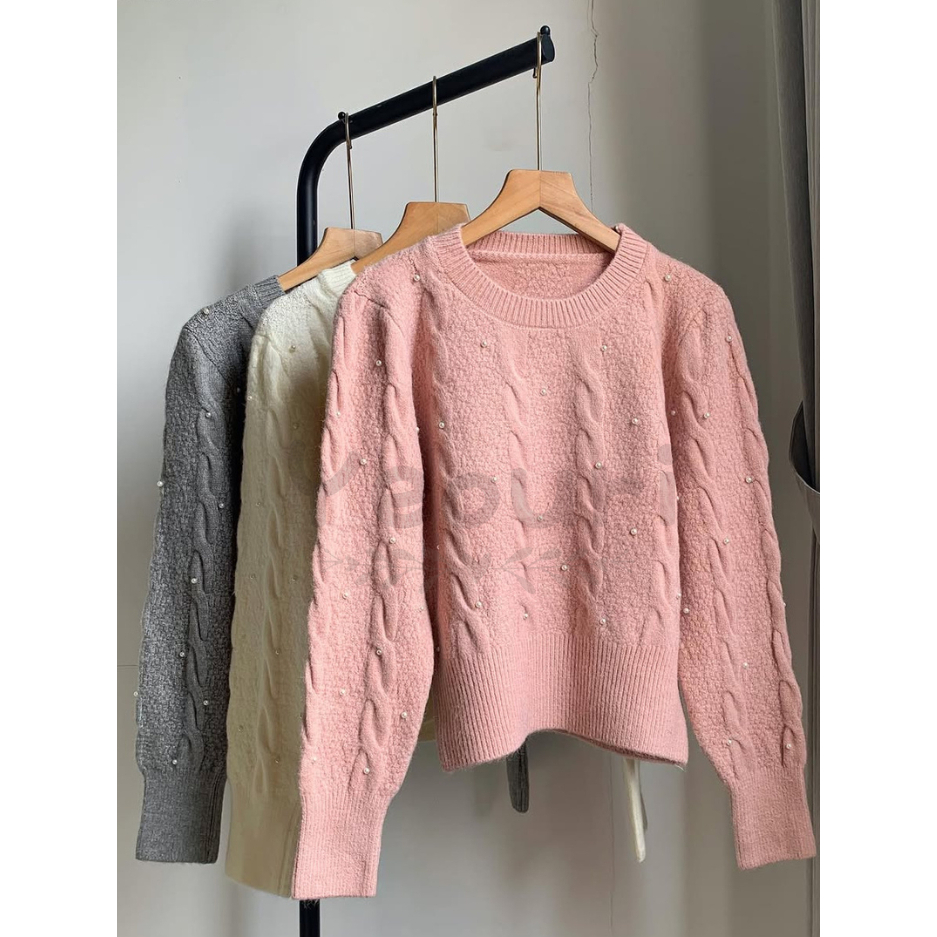 Hyein Sweater Rajut Premium | Korea Crop Sweater Knit | Sweater Import Wanita