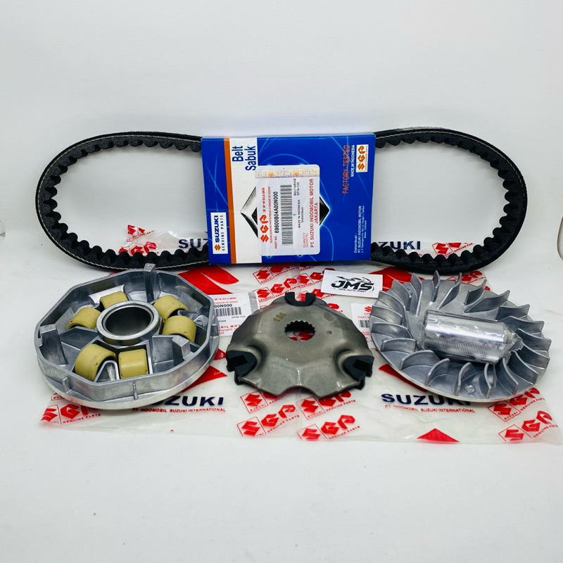 RUMAH ROLLER ASSY+VANBELT+KIPAS RUMAH ROLLER SUZUKI SPIN 125 SKYDRIVE 125 SKYWAVE