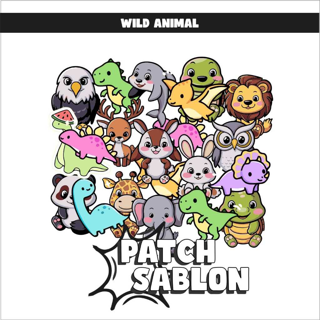 

GANTIBADJOE Sablon Patch DTF Ready to Press - Wild Animal