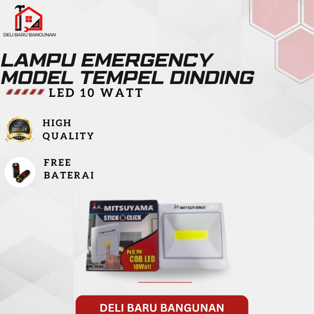 Lampu Emergency Tempel Dinding LED Stick N Click FREE Baterai