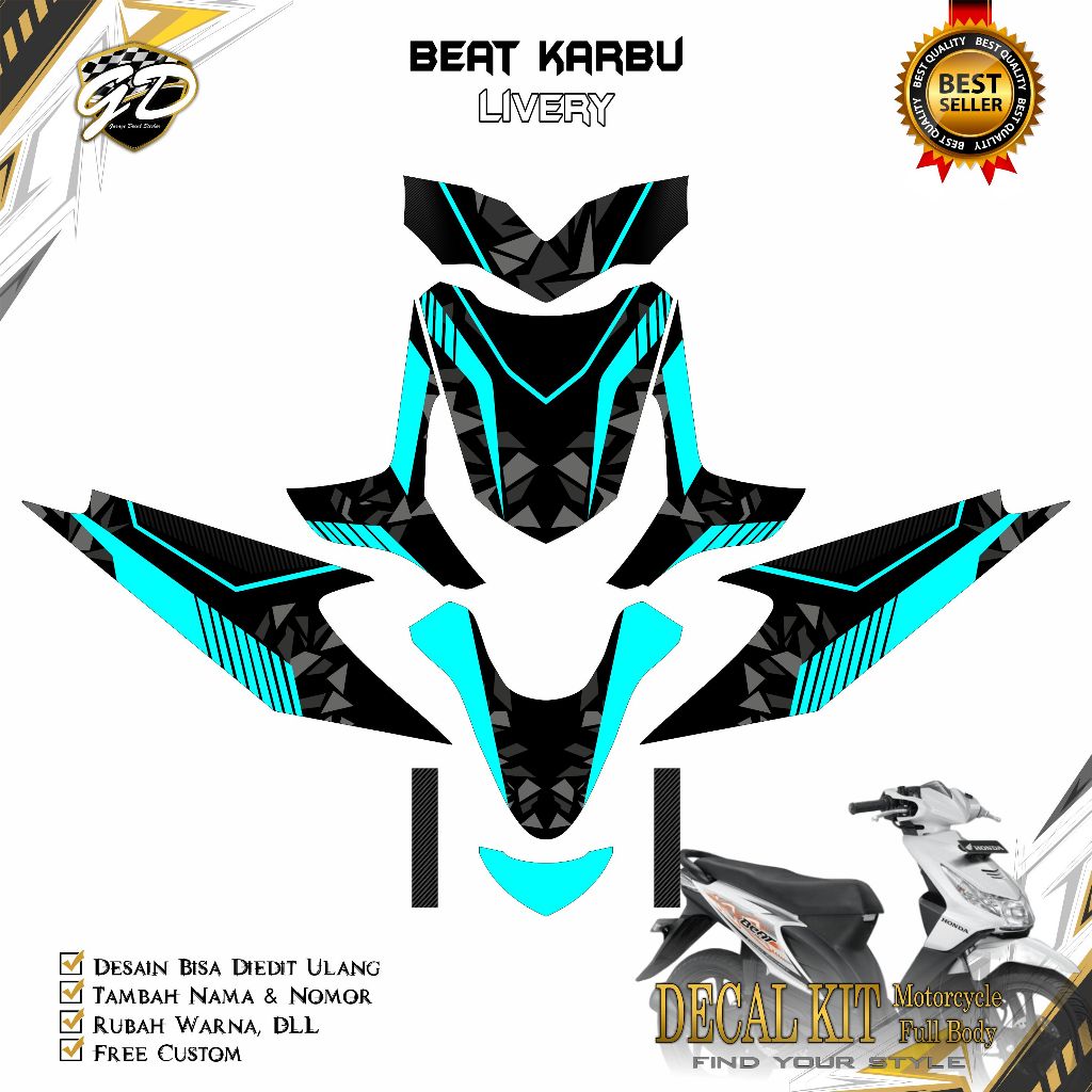 Decal Beat Karbu Full Body Stiker Decal Beat Karbu Full Body 2008 2009 2010 2011 2012 Livery