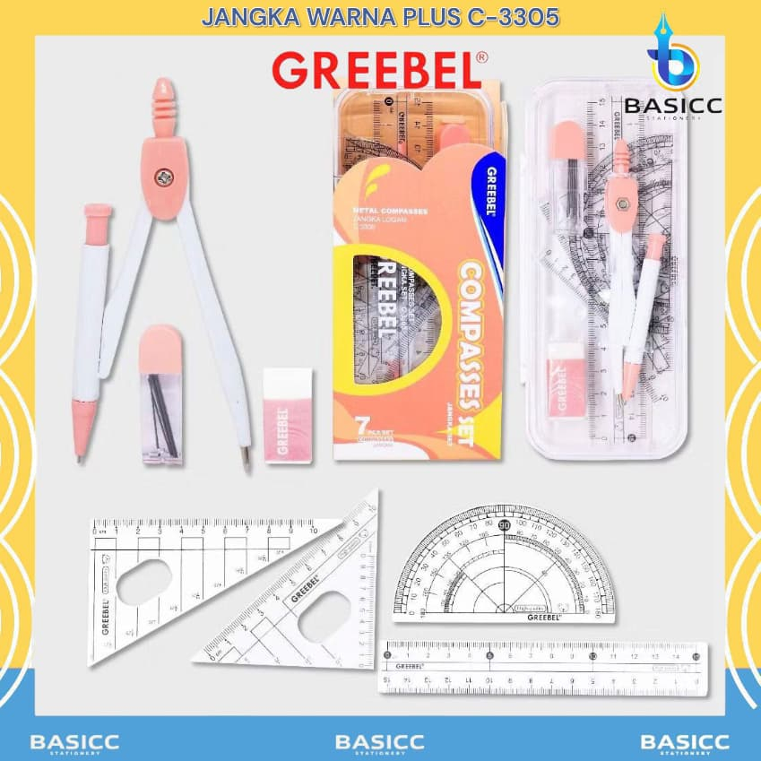 

Greebel Jangka Besi Warna Plus Isi Pensil Math Set C 3305 | @1 Set