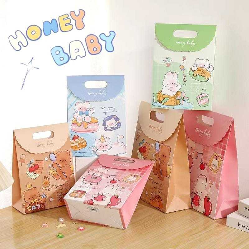 

V2_Paper Bag M Fancy/Paperbag Motif Animal Cute Size 26,5x19x9cm/Paper Bag Murah