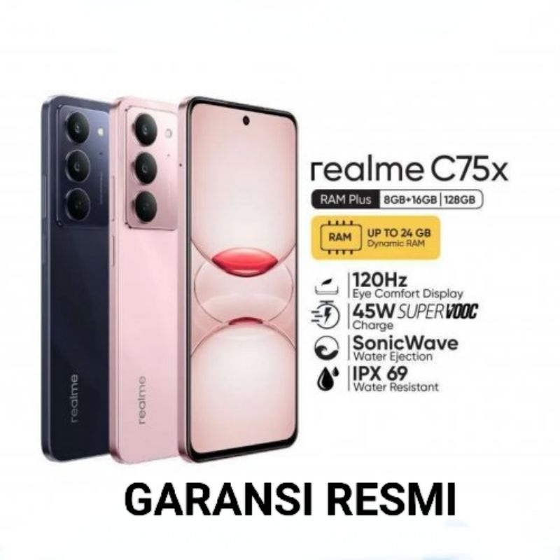 Realme C75X 8/128 Garansi resmi 50 Mp ip68 ip69 Hp anti Air