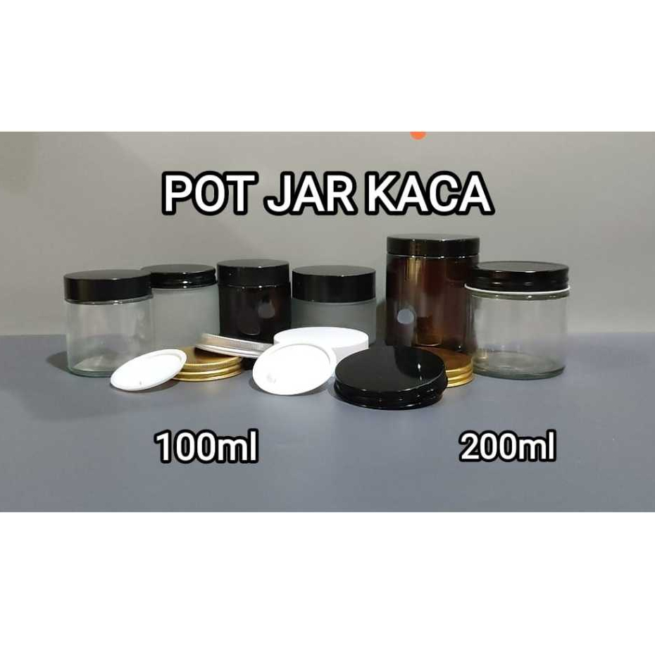 Botol Kaca Lulur 100gram 200ml Wadah Kaca Amber Coklat  wadah kaca Doff wadah kaca Bening Glass Crea