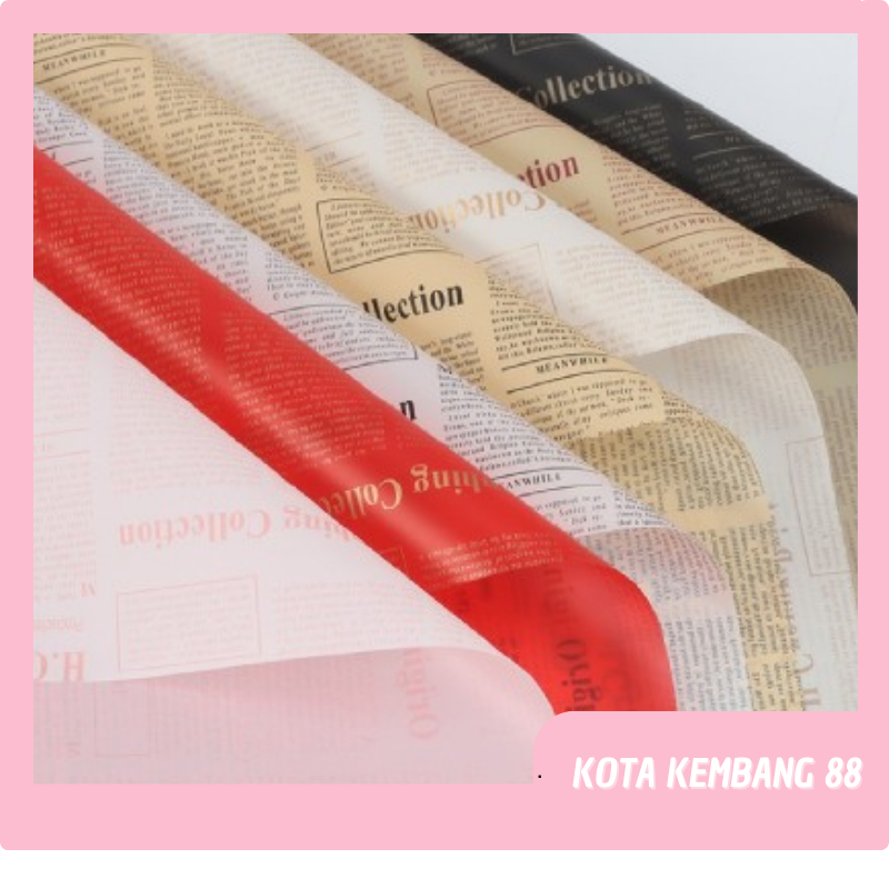 

20 LEMBAR Kertas Buket Bunga Cellophane Motif Koran Flower Wrapping Newspaper Pattern Paper Kraft KB049