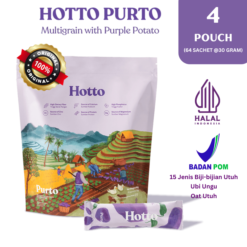 

Hotto Purto Original Segel | 4 Pouch (Isi 64 Sachet)